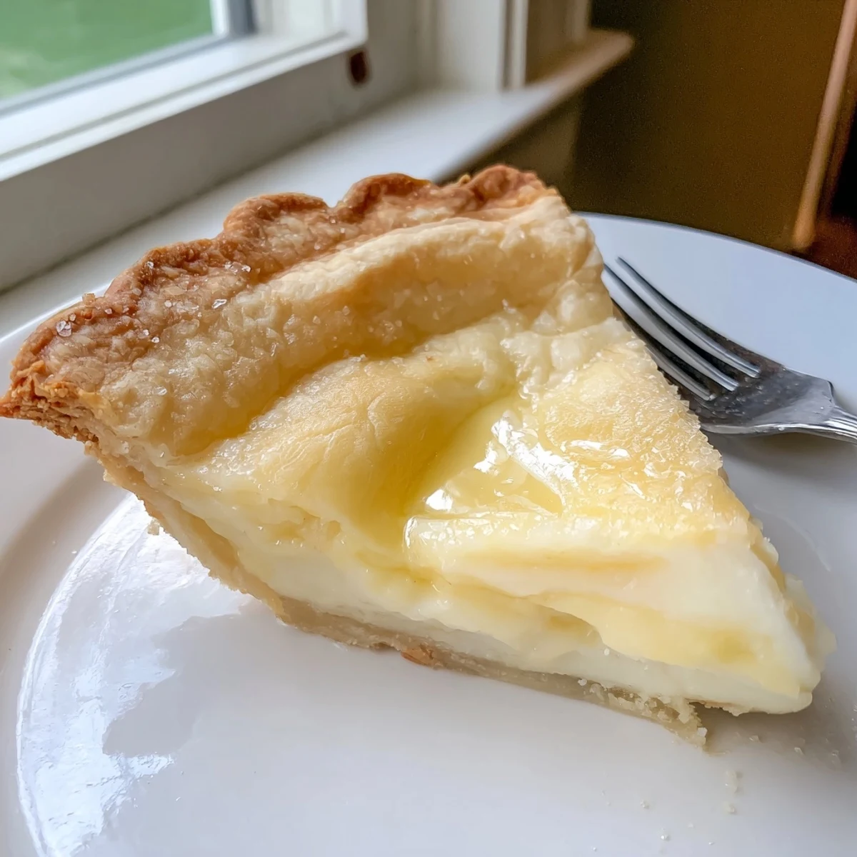 Creamy water pie with a flaky crust, a nostalgic dessert perfect for sharing.  