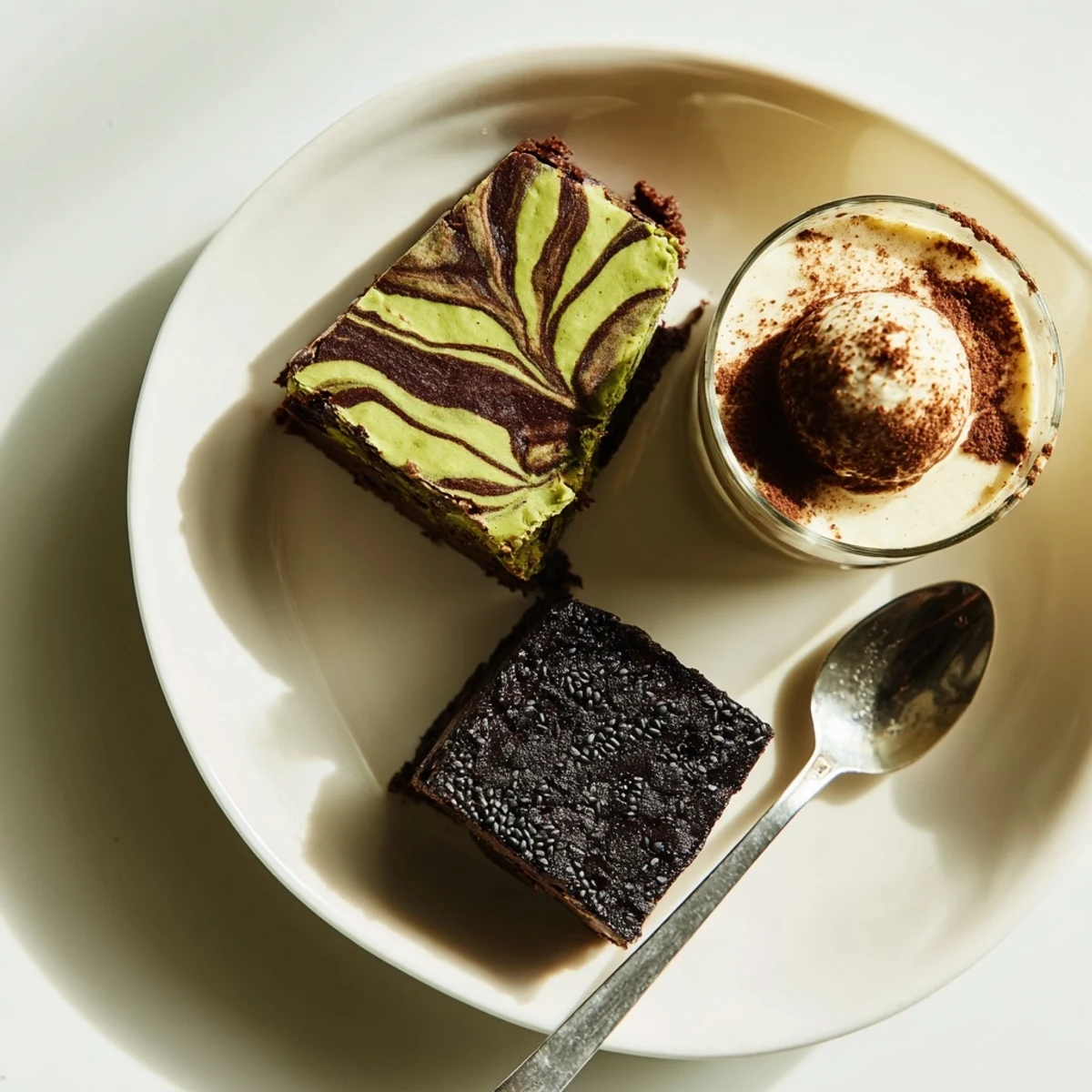 Mini chai tiramisu cups layered with creamy mascarpone, ideal for dessert lovers.  