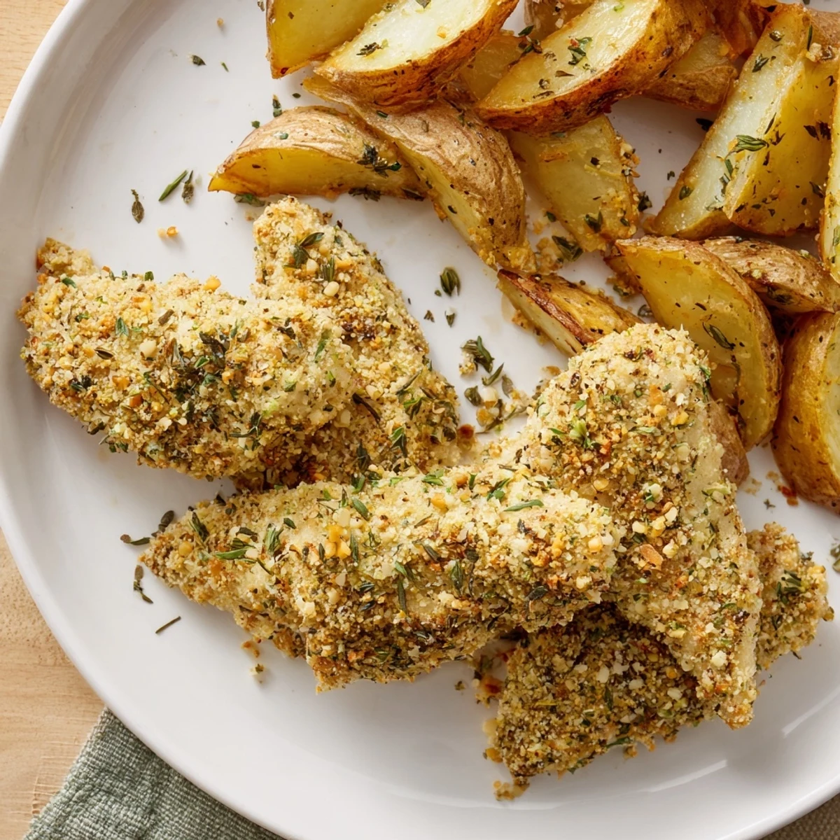 Herbed Chicken Tenders Potato Wedges