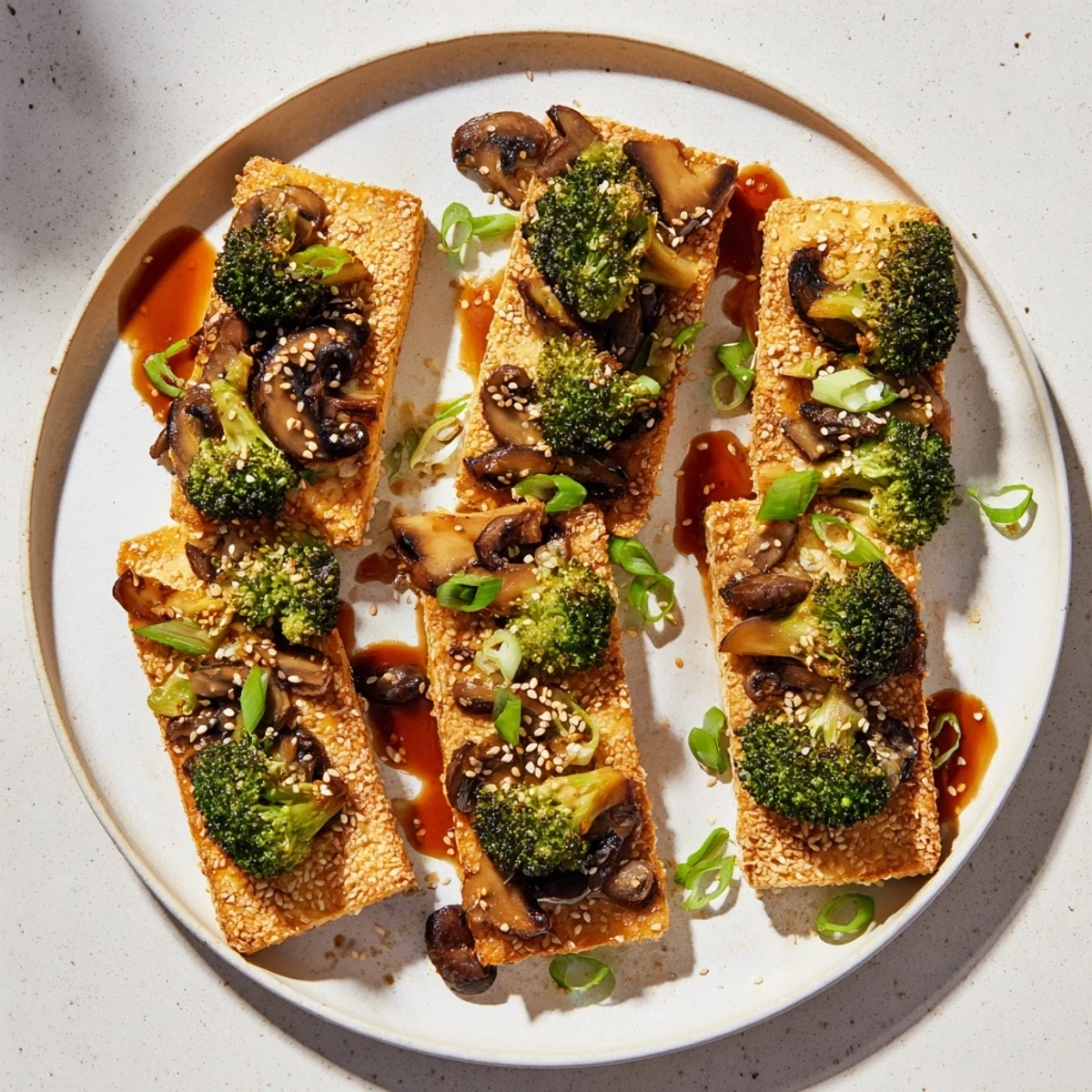 Sautéed Tofu Steak Broccoli