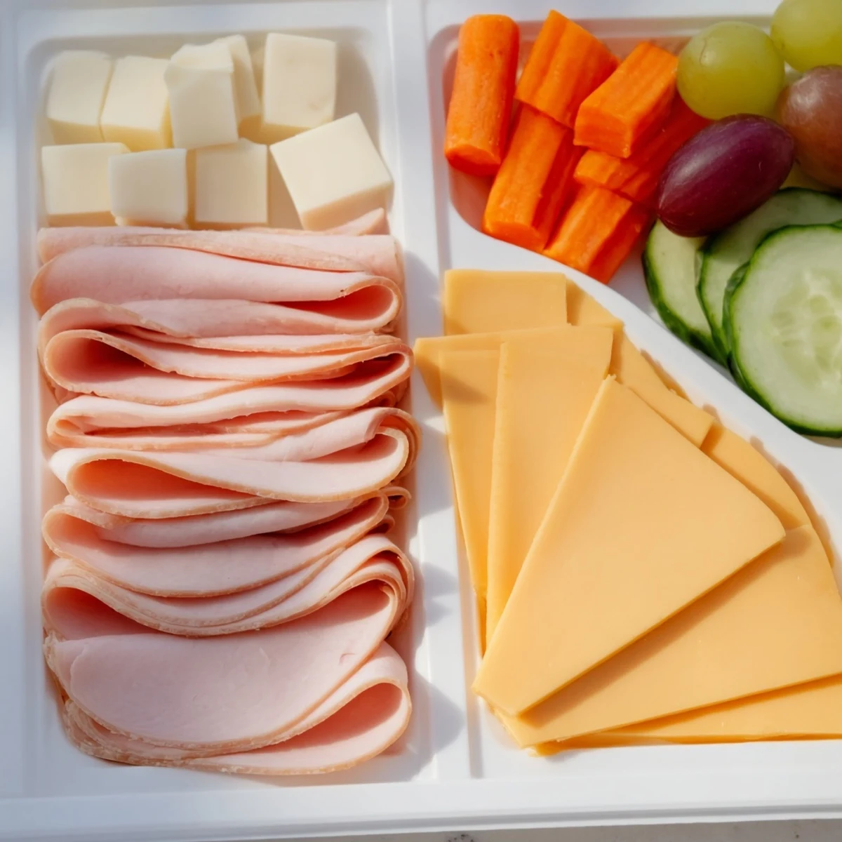 DIY Lunchables Tray featuring colorful snacks, perfect for a quick, wholesome lunch.