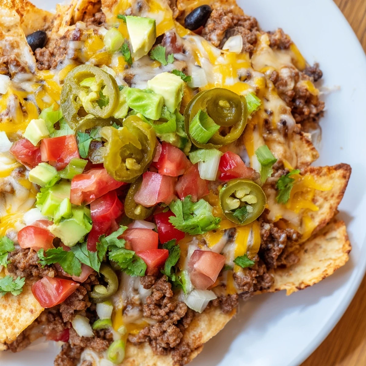 Sheet Pan Nachos with Budget Ground Beef feature a cheesy, savory beef topping over crispy chips ready to eat.