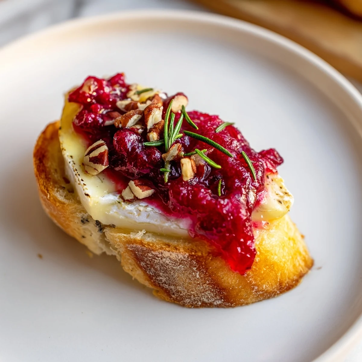 Quick Cranberry Brie Crostini