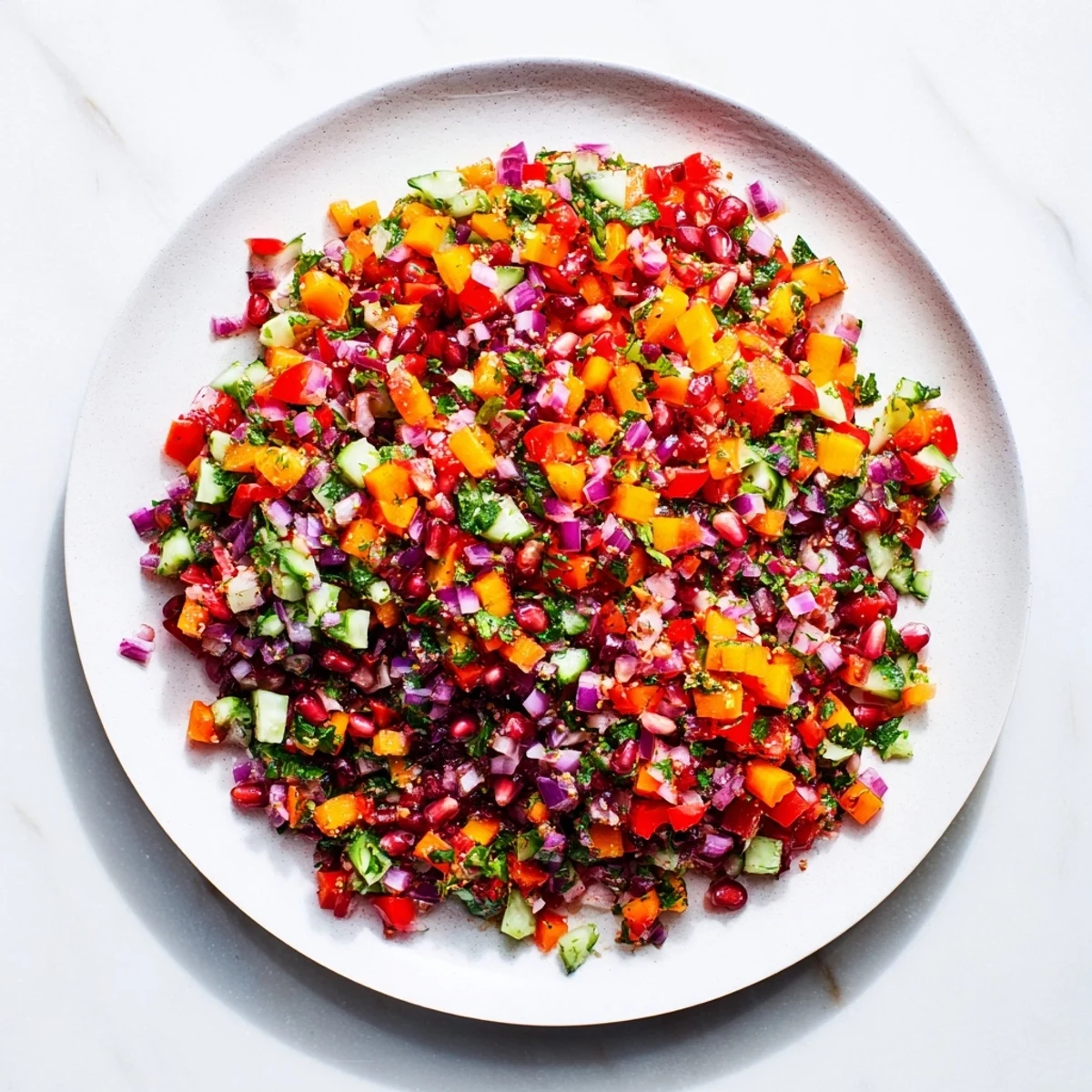 Vibrant Shirazi-Inspired Winter Slaw, a colorful mix of shredded veggies bathed in citrus dressing.