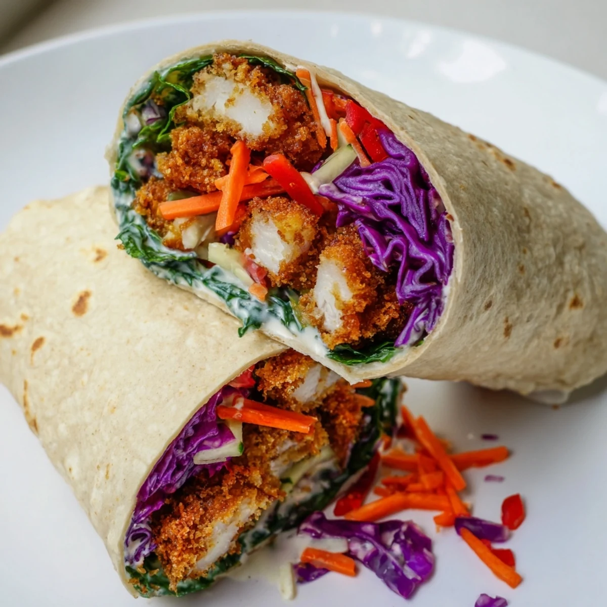 Candy Cane Chicken Veggie Wrap