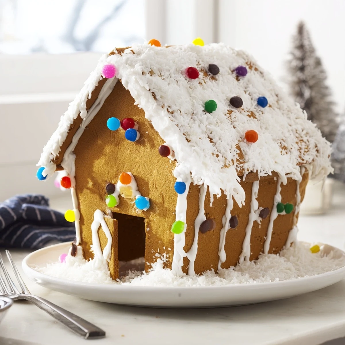 Festive gingerbread house design