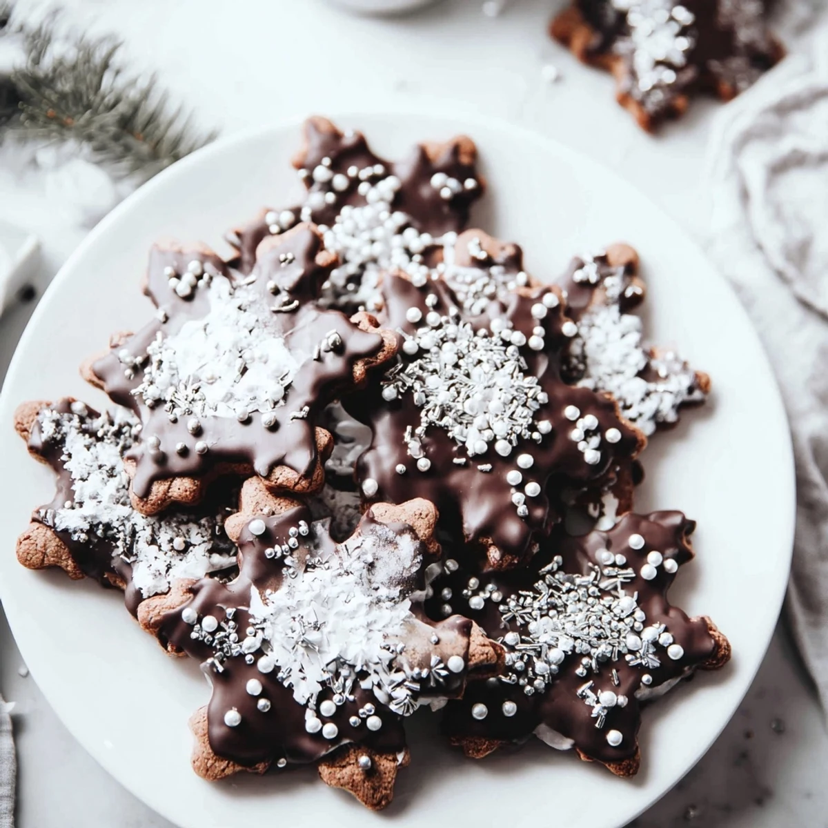 Freshly baked Winter Snowflake Platter cookies offer a sweet, buttery taste, perfect for celebrations.