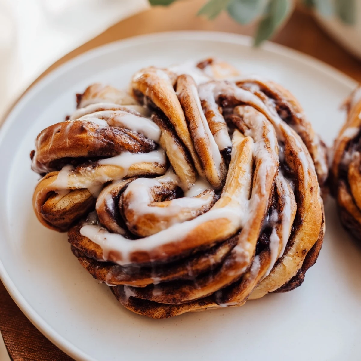 Close-up of the beautiful cinnamon swirl layers within this delicious Christmas Tree Bread, perfect for sharing.