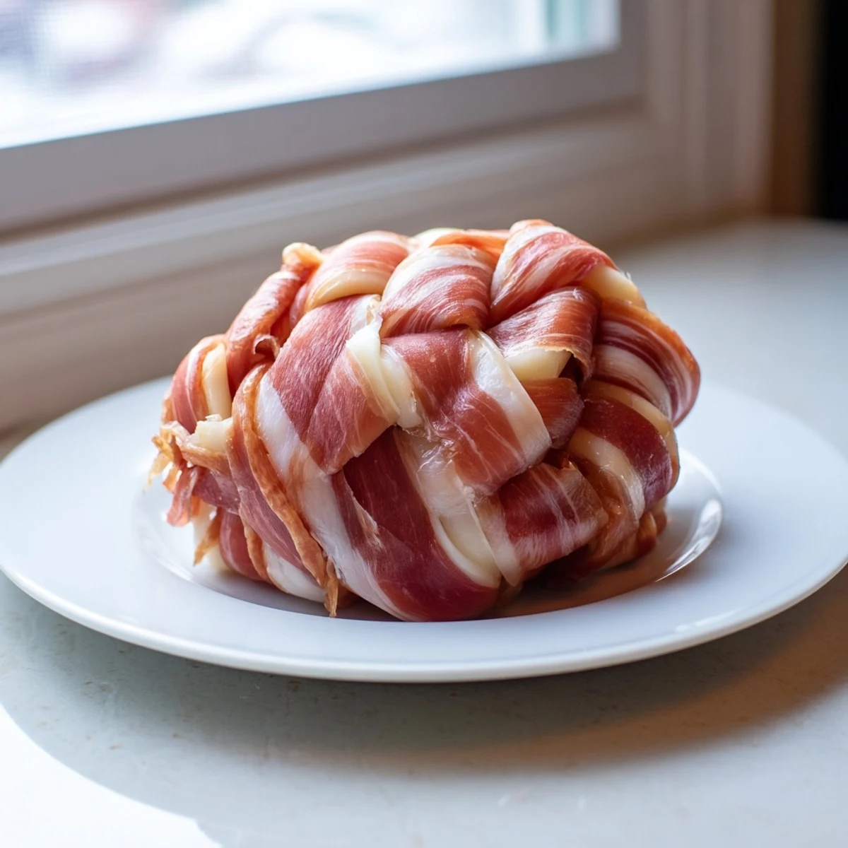 Freshly braided Nautical Knots shine with savory prosciutto around creamy mozzarella cheese.
