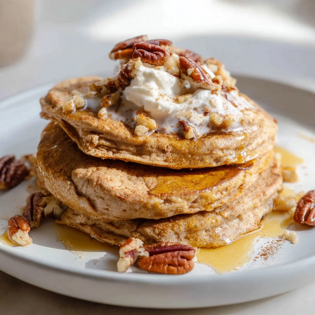 Warm and comforting, these fluffy Pumpkin Spice Pancakes promise a delicious, spiced autumn morning treat.