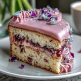 A pastel floral buttercream cake with soft vanilla layers, decorated with delicate piped roses and blossoms.