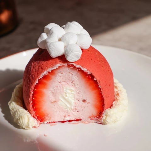 Air Fryer Santa Hat Strawberries: festive dessert with cream cheese filling and white chocolate trim, ready to delight.