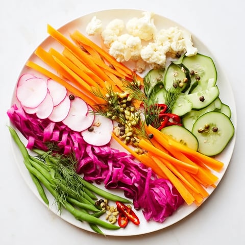 A colorful grid of The Pickled & Fermented Feast showcases vibrant vegetables, ready to serve as a side.