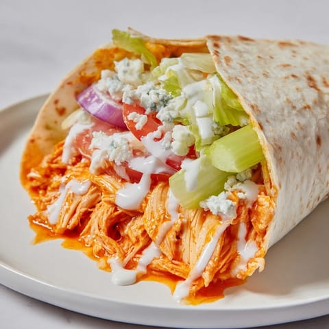 Spicy buffalo chicken wrap