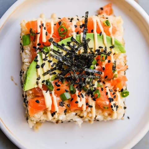 Crispy Rice Salmon Stack