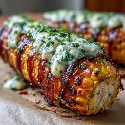 Juicy corn on the cob wrapped in foil, infused with herb butter and grilled to tender perfection.