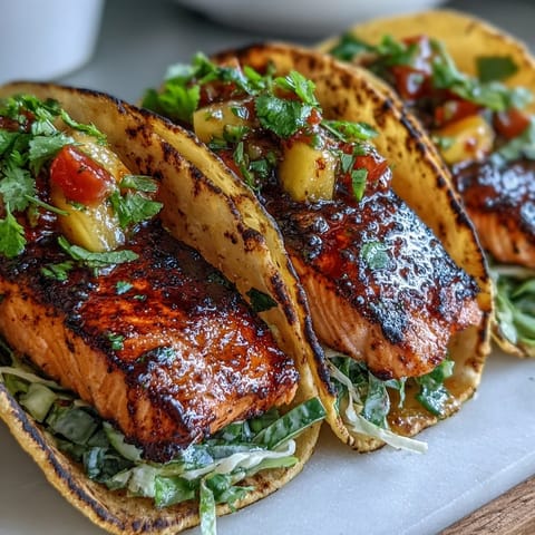 Grilled Salmon Mango Salsa Tacos