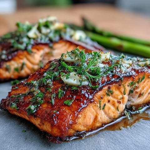 One Pan Lemon Herb Salmon with asparagus, roasted to perfection with fresh dill and zesty lemon slices.