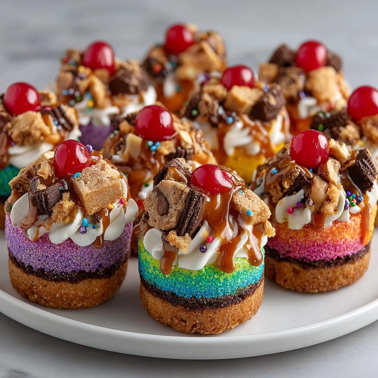 Colorful frosted Chaos Cake-Inspired Mini Cupcakes, perfect for parties and joyful celebrations.