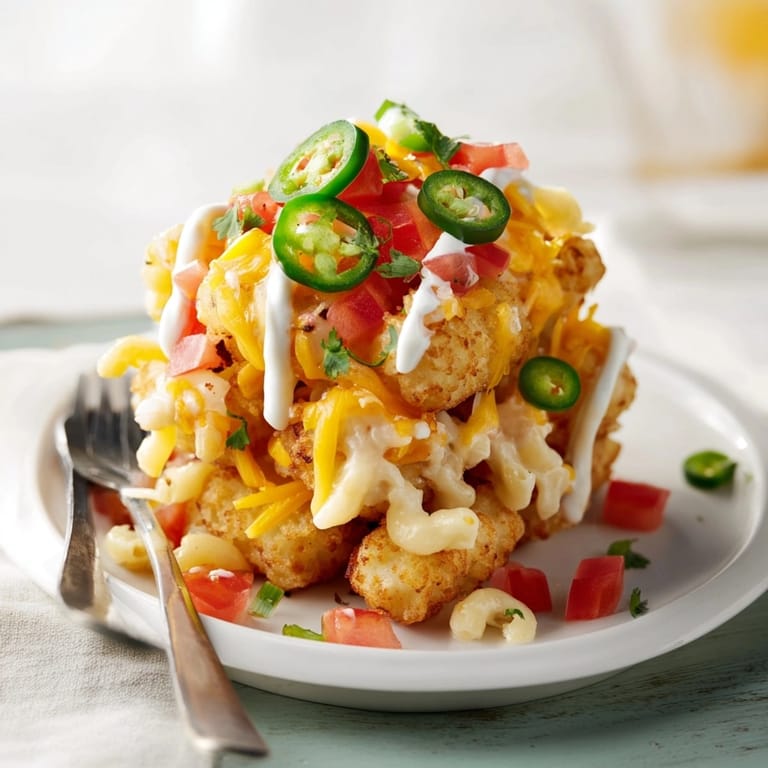 Baked Mac and Cheese Tex-Mex Tater Tots: a comforting, savory, shareable family meal.