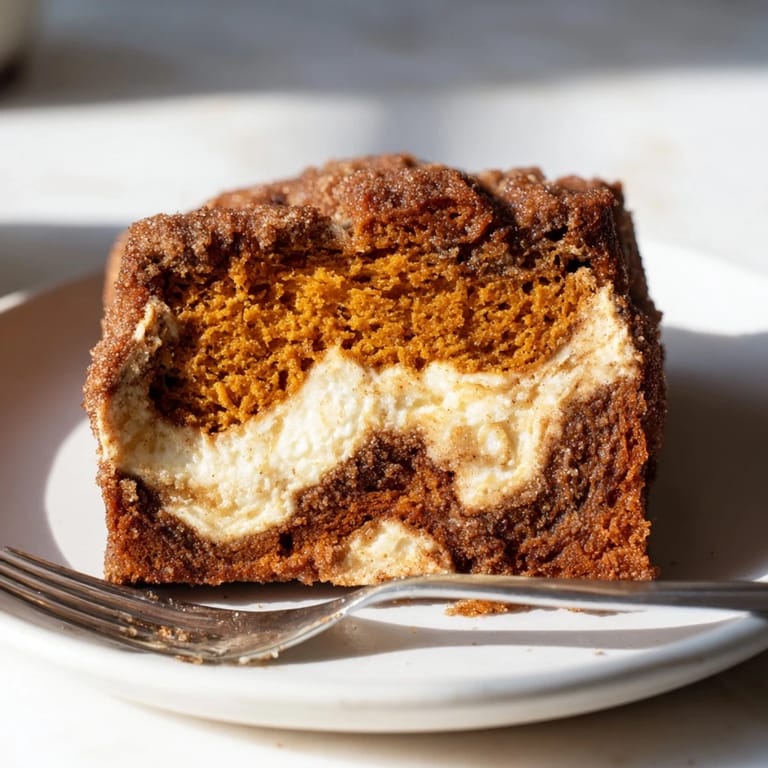 Slices of Pumpkin Cheesecake Churro Loaf topped with buttery sweet crunch, perfect for dessert.  
