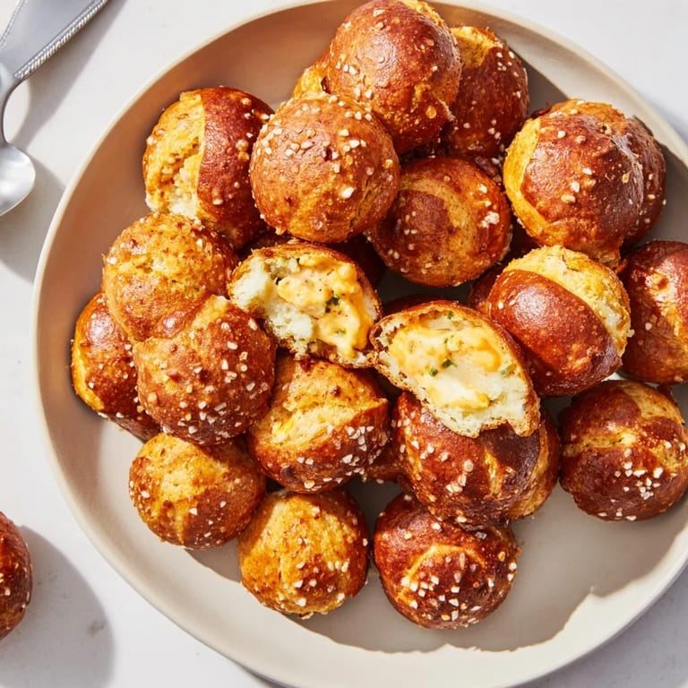 Soft, warm Buffalo Ranch Pretzel Muffin Balls with a delightful ranch and buffalo blend.
