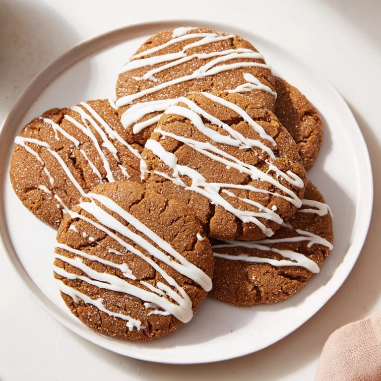 Freshly baked gingerbread latte cookies, with espresso notes and a creamy white chocolate topping.
