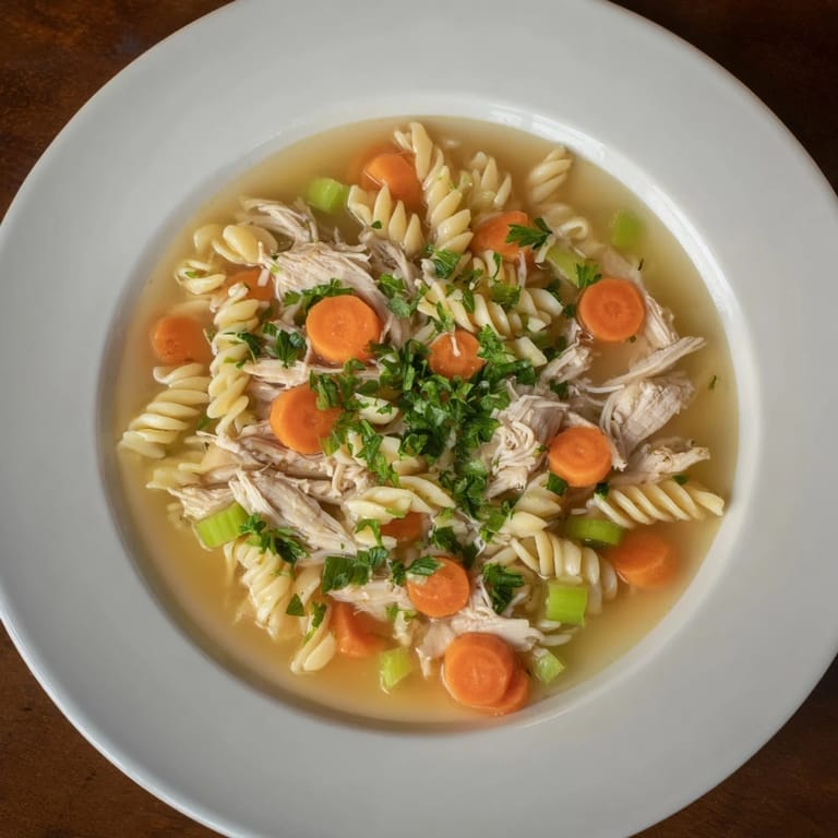 Steaming Crockpot Chicken Noodle Soup: a close-up of the flavorful broth and inviting noodles.