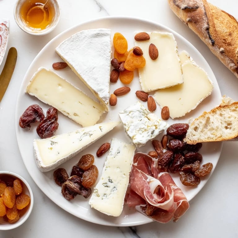 Festive Plateau des Rois Mages Gourmand appetizer, overflowing with cheeses, meats and treats, perfect for sharing.