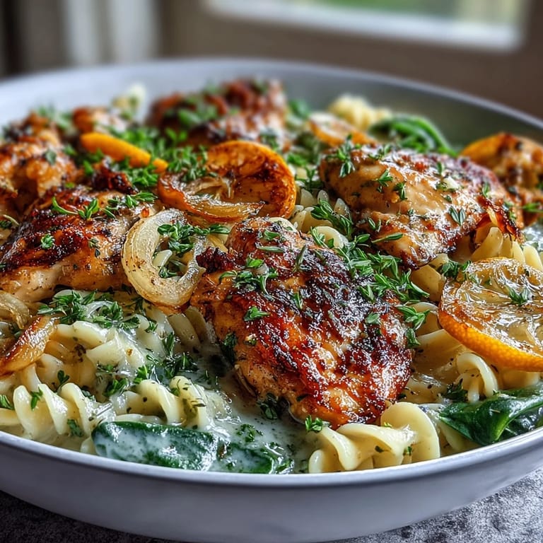 Vibrant One-Pot Lemon Orzo featuring savory chicken, tender pasta, and a burst of lemon in every bite.