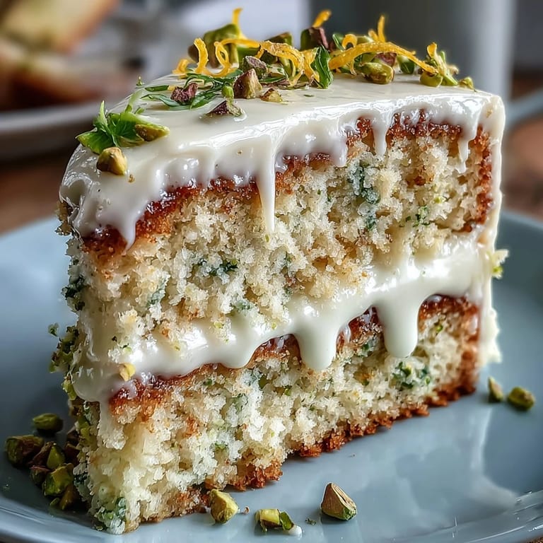 A beautifully layered lemon pistachio cake, perfectly frosted for any festive celebration.