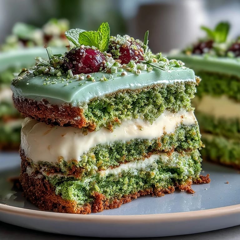 Mini matcha birthday cake, a fluffy brunch treat, ready for delightful celebration smashing.
