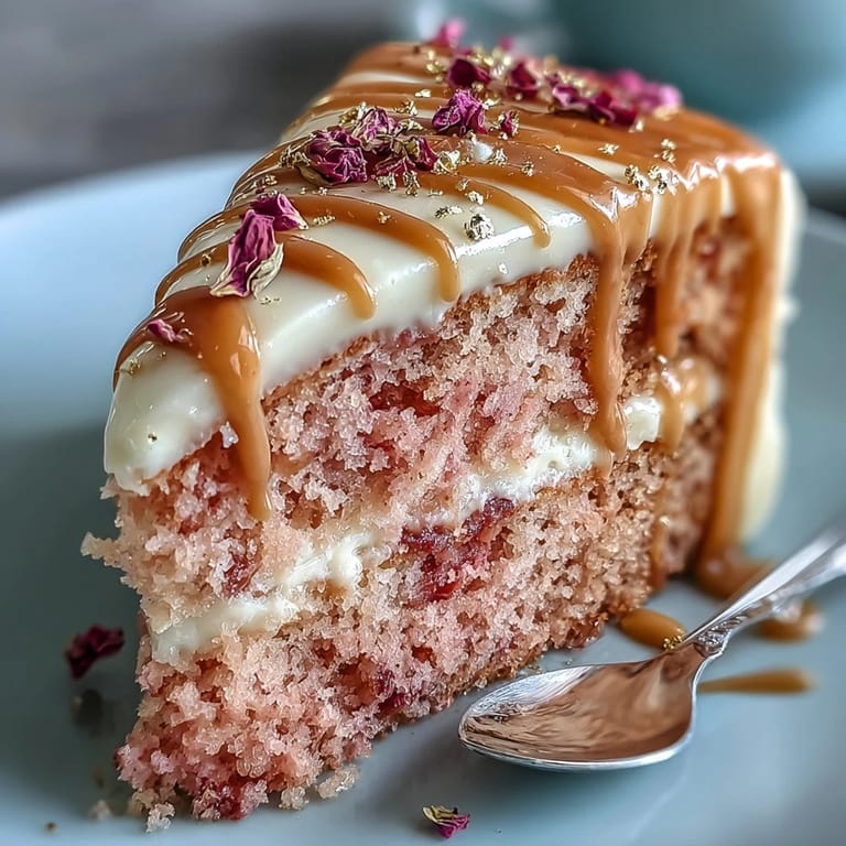 Rosé wine velvet cake with rich cream cheese frosting, finished with a stunning edible gold drip for an unforgettable celebration dessert.