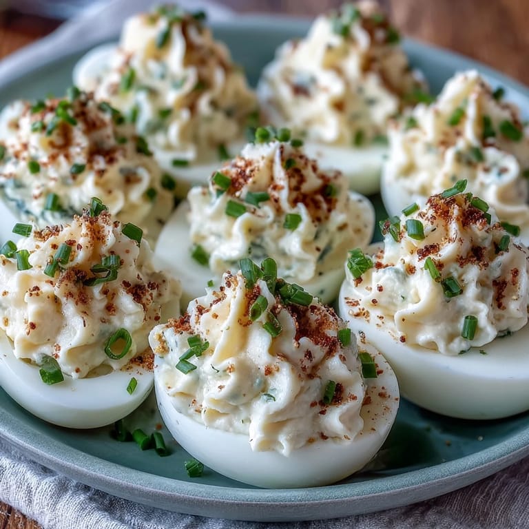 Garnished Everything Bagel Deviled Eggs ready for your appetizer platter.