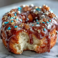 Festive donut tower adorned with vibrant sprinkles, a celebratory graduation party centerpiece.